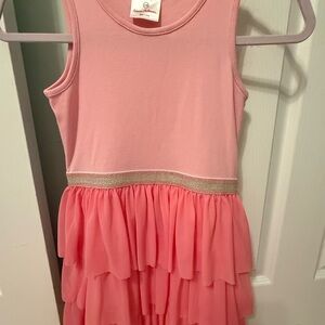 Hanna Andersson Sleeveless Pink Ruffle Dress